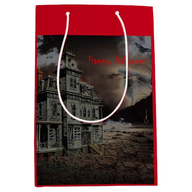Spuk House Halloween Mittlere Geschenktüte (Vorderseite)