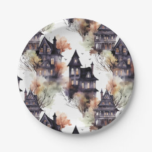 Spuk House Halloween Pappteller