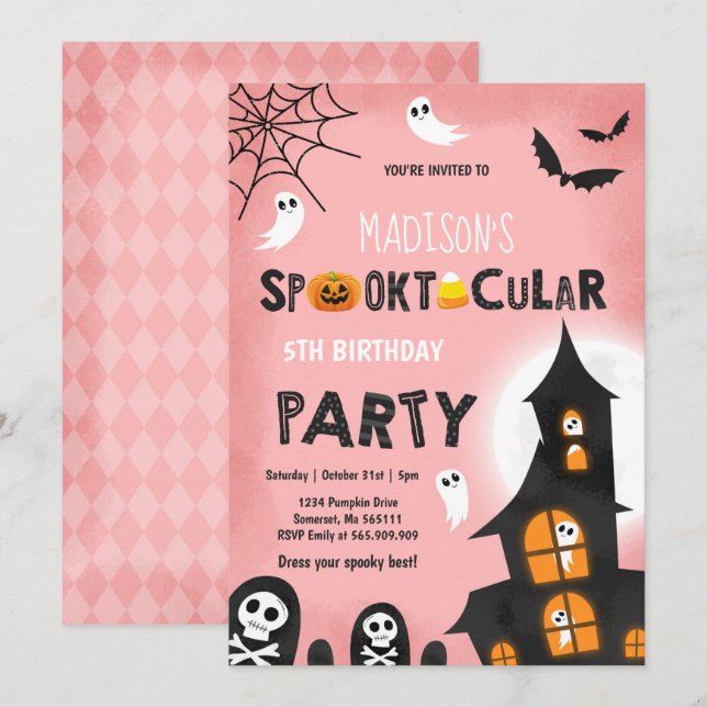 Spuk House Halloween Party Einladung (Vorne/Hinten)