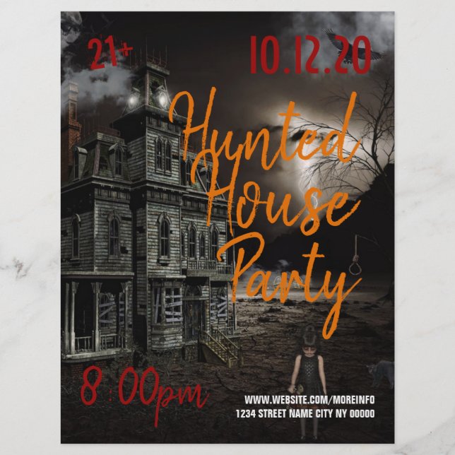 Spuk House Halloween-Party Event Flyer (Vorne)