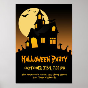 Spuk House Halloween-Party Poster
