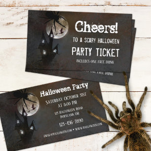 Spuk House Halloween-Party Ticket Business Card