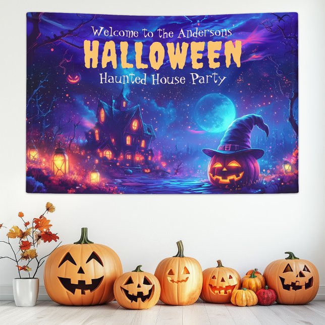 Spuk House Halloween-Party Willkommen Banner (Haunted House Halloween Party Welcome Banner)