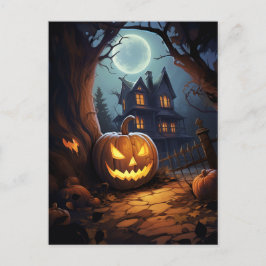 Spuk House Halloween Postkarte