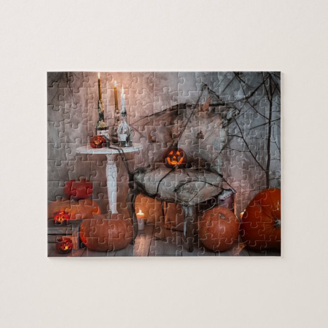 Spuk House Halloween Pumpkins Kerzen (Horizontal)