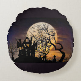 Spuk House Halloween Runde Akzent Kissen