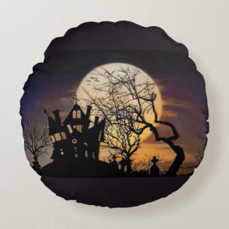 Spuk House Halloween Runde Akzent Kissen