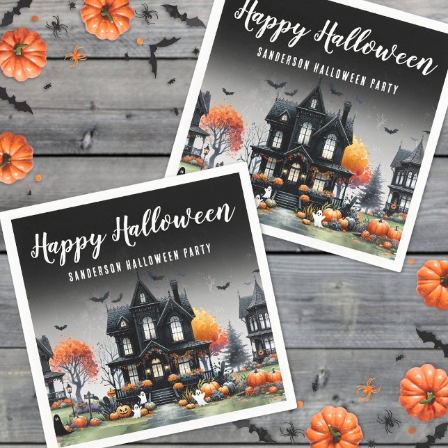 Spuk House Halloween Serviette (Haunted House Halloween Napkins)