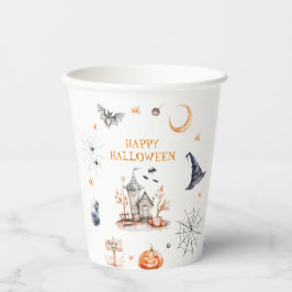 Spuk House Happy Halloween Pappbecher