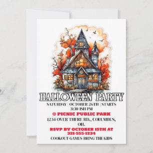 Spuk House Happy Halloween Party Einladungen