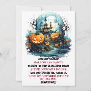 Spuk House Happy Halloween Party Einladungen
