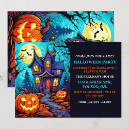 Spuk House Happy Halloween Party Einladungen