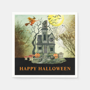 Spuk House Happy Halloween Party Serviette