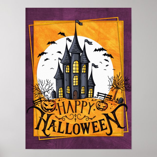 Spuk House Happy Halloween Poster (Vorne)