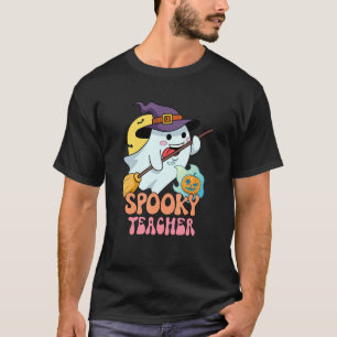 Spuk House Moon Night Groovy Spooky Lehrer T-Shirt