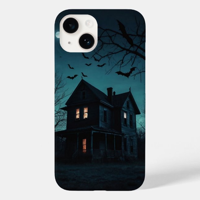 Spuk House Moon T-Shirt Case-Mate iPhone 14 Hülle (Rückseite)