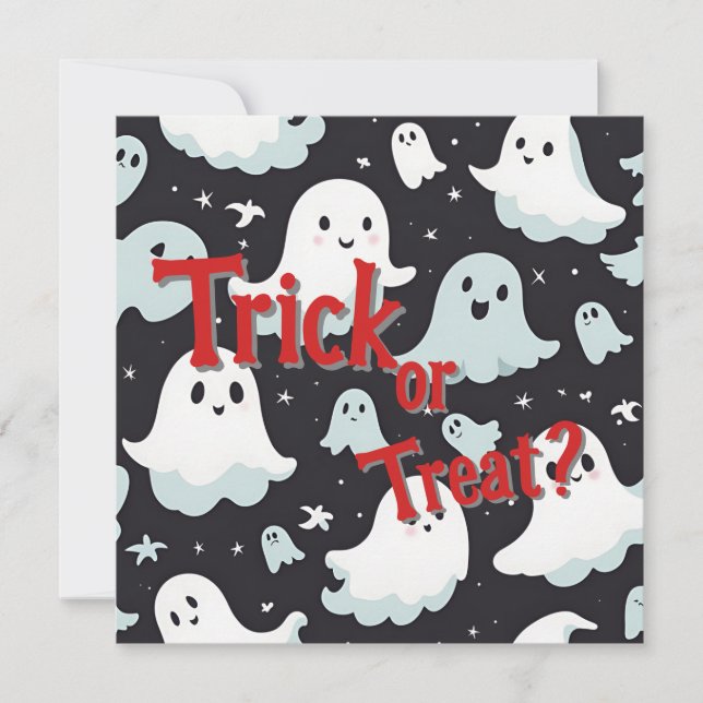 Spuk House Trick Leckerei Halloween Einladung (Vorderseite)