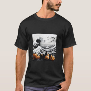 Spuk Katzen in Hokusais Wave T-Shirt