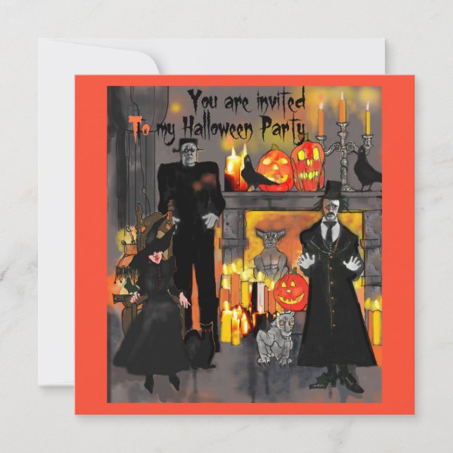 Spuk Mansion Halloween-Party Einladung (Vorderseite)