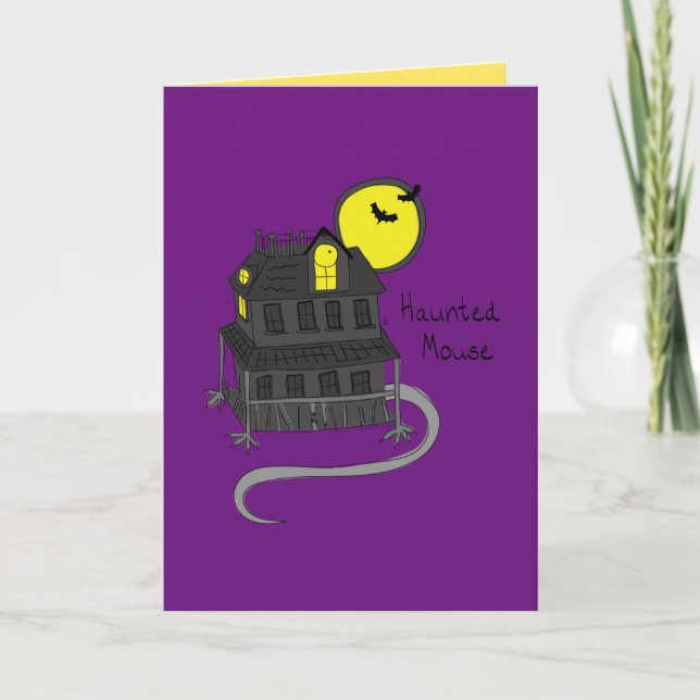 Spuk Maus - Funny Halloween Grußkarte Karte (Vorderseite)
