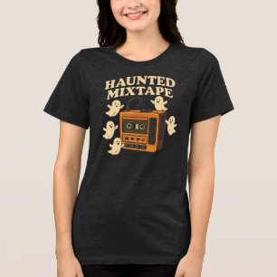 Spuk Mixtape Halloween Spooky Ghost Design Tri-Blend Shirt