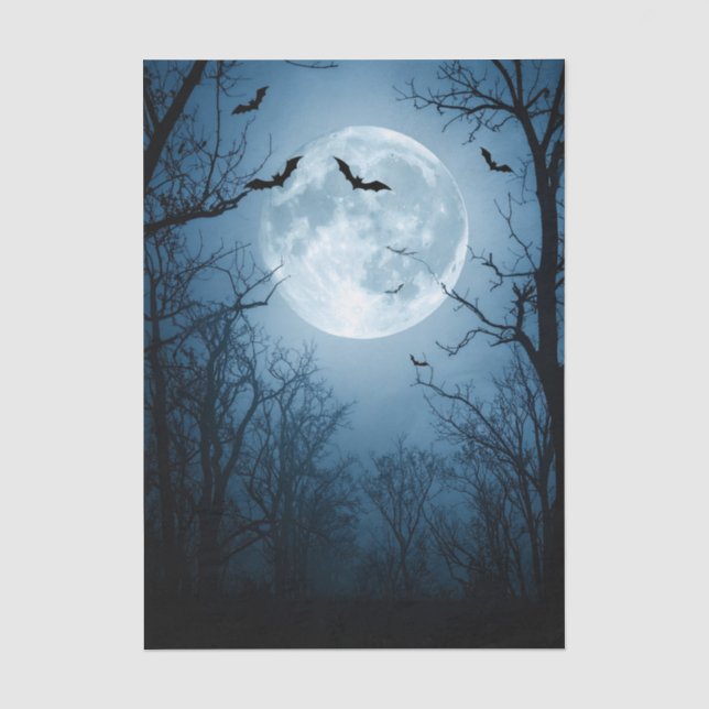Spuk Mondlicht-Halloween-Dekoupage-Tissue Seidenpapier (Vorderseite)
