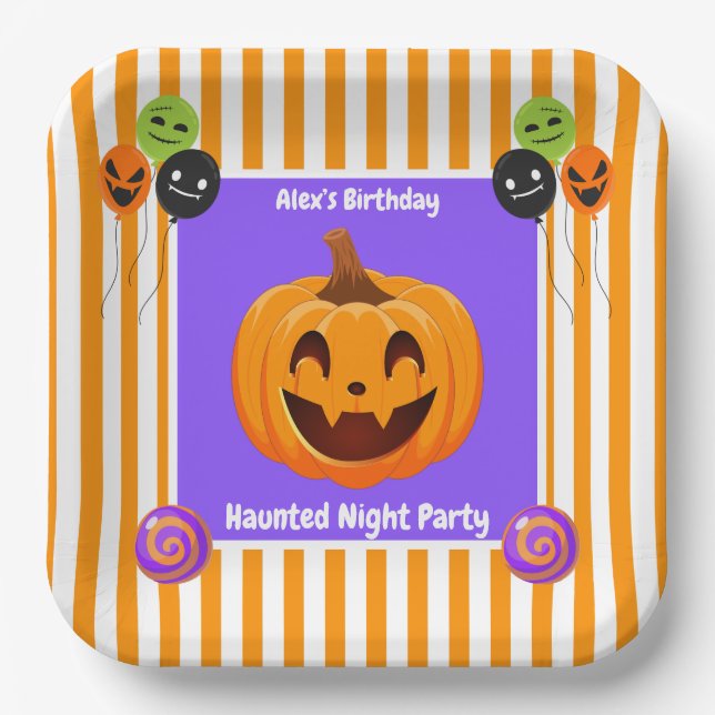 Spuk Nacht Party Geburtstag - Halloween Pappteller (Vorderseite)