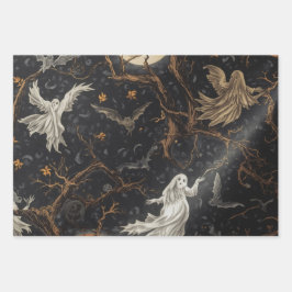 Spuk Nachtbild mit Geistern Geschenkpapier Set