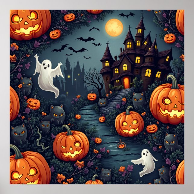 Spuk Nachtposter zu Halloween Poster (Vorne)