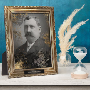 Spuk Portrait   Plaque   Mustache Man Fotoplatte
