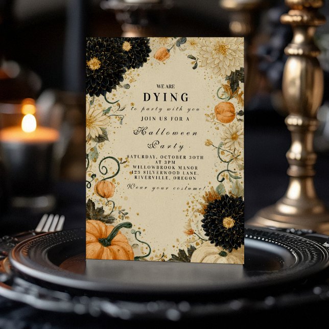 Spuk Pumpkin Dahlia Halloween Einladung (Von Creator hochgeladen)
