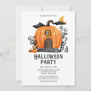 Spuk Pumpkin House-Halloween-Party Einladung