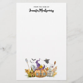 Spuk Pumpkin House mit Ghost & Bats Briefpapier