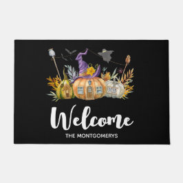 Spuk Pumpkin House mit Ghost & Bats Willkommen Fußmatte