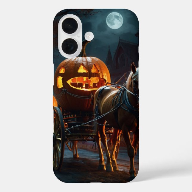 Spuk Pumpkutsche iPhone 16 Hülle (Rückseite)