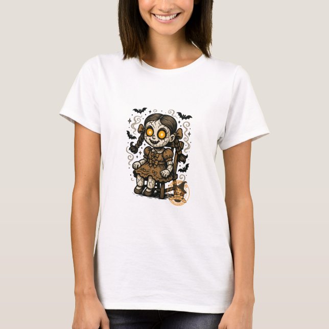 Spuk Puppe - Halloween-Cartoon T-Shirt (Vorderseite)