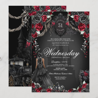 Spuk Quinceanera Halloween Gotische Prinzessin Einladung