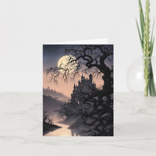 Spuk Realm Halloween Feiertagskarte (Vorderseite)