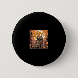 Spuk Sakura Szene_ Schwarze Katze, Pumpkins, Wave Button