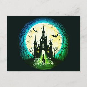 Spuk Schloss Happy Halloween Creepy Feiertagspostkarte