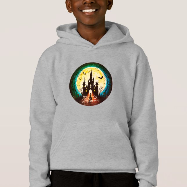 Spuk Schloss Happy Halloween Creepy Hoodie (Vorderseite)