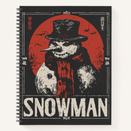 Spuk Schneemann mit Rotem Skarf | Dark Winter Notizbuch