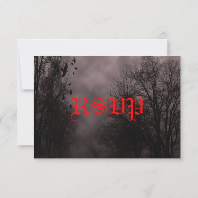 Spuk Sky Red Mist RSVP Card Karte (Vorderseite)