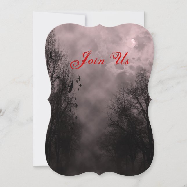 Spuk Sky und Ravens Custom Halloween Einladung (Vorderseite)