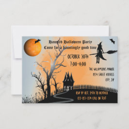 Spuk Szene - 3x5 Halloween-Party laden Einladung