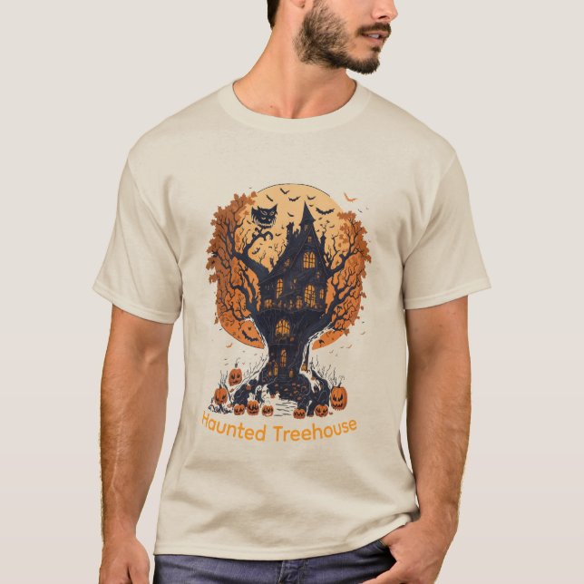 Spuk Treehouse Halloween T - Shirt der Männer (Vorderseite)