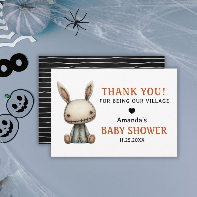 Spuk Village Halloween Kinderdusche Dankeskarte (Haunted Village Halloween Baby Shower Thank You Card)