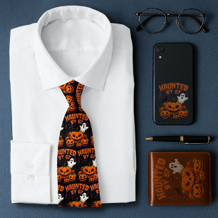 Spuk von 67 Funny Ghost und KürbisHalloween Krawatte