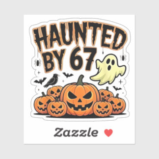 Spuk von 67 - Funny Ghost und Pumpkin Halloween Aufkleber