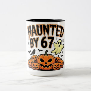 Spuk von 67 - Funny Ghost und Pumpkin Halloween Zweifarbige Tasse